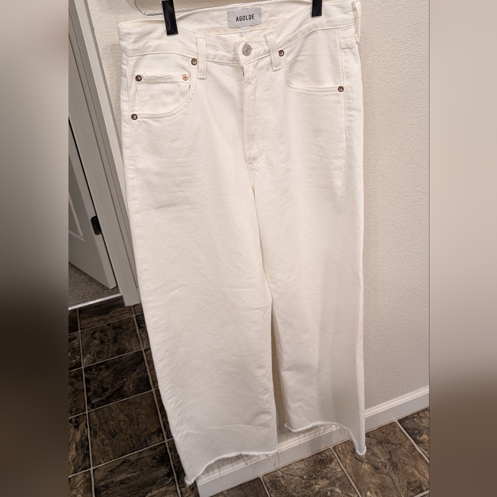 Agolde White Straight-Leg Jeans Classic Style